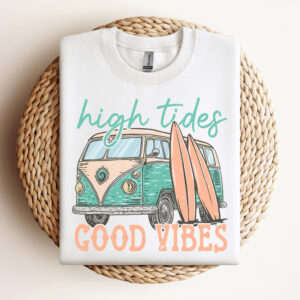 High Tides Good Vibes SVG Beach Shirt Design Summer Shirt SVG Vintage Summer SVG Design