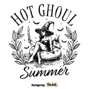 Hot Ghoul Summer SVG Summer Halloween Halloween SVG Summer SVG Goth Girl Witch SVG Trendy Summer SVG