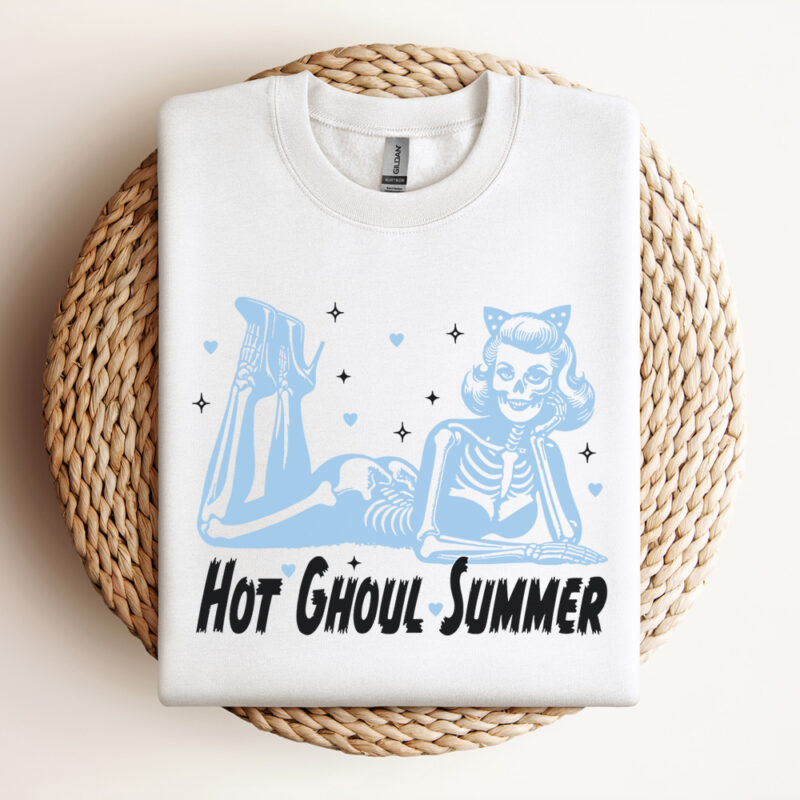Hot Ghoul Summer SVG Summer Trendy SVG Skeleton Pin Up SVG Digital Design For T Shirts Tote Bags Design