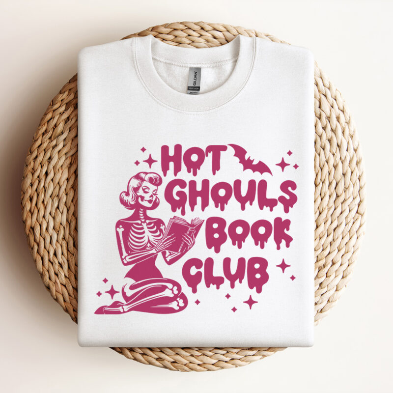 Hot Ghouls Book Club SVG Halloween Bookish SVG Skeleton SVG Bookish SVG Vintage SVG Design