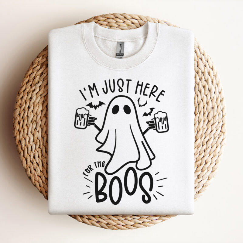 I Am Just Here For the Boos SVG Halloween SVG Funny Halloween SVG Halloween Shirt SVG Cute Ghost SVG Design