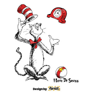 I Love Dr Seuss Funny Cat In Hat SVG Digital File Dr Seuss SVG 0