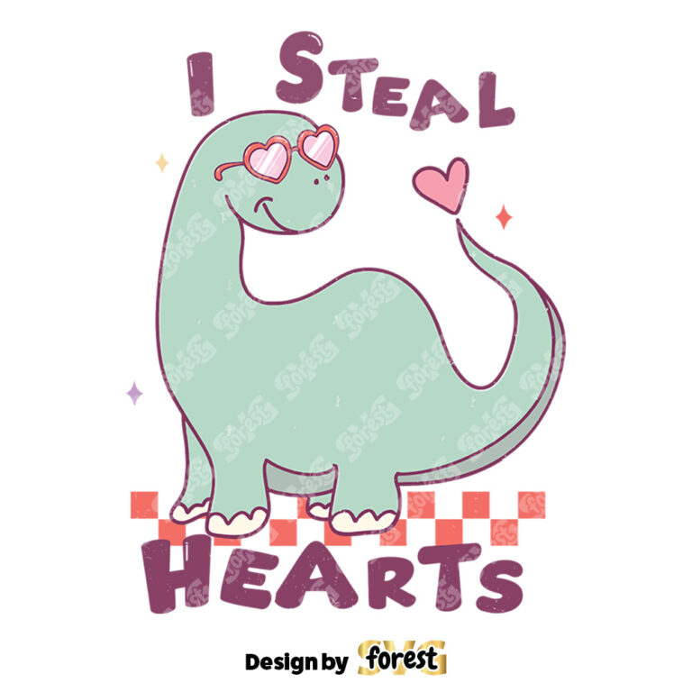 I Steal Heart Dinosaur Cute PNG Tshirt Design 0