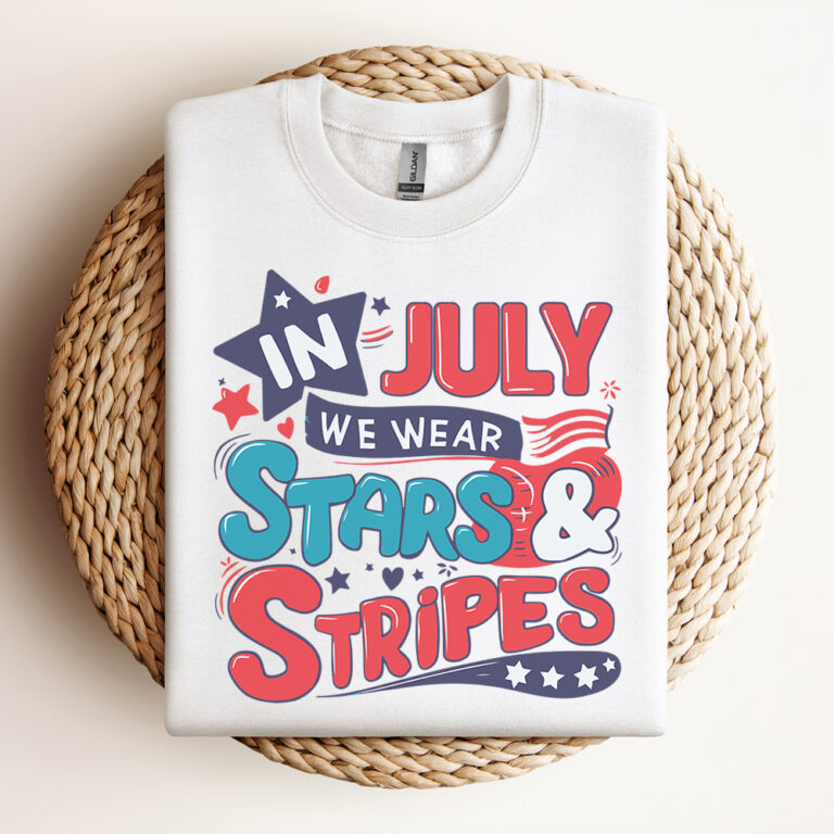 In July We Wear Stars And Stripes SVG Design