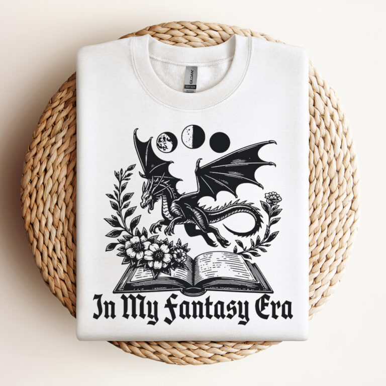 In My Fantasy Era SVG Dragon Book SVG Vintage Retro Bookish SVG Vintage SVG Design