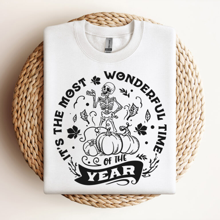 Its the Most Wonderful Time Of the Year SVG Pumpkin Spice SVG Autumn Skull SVG Design