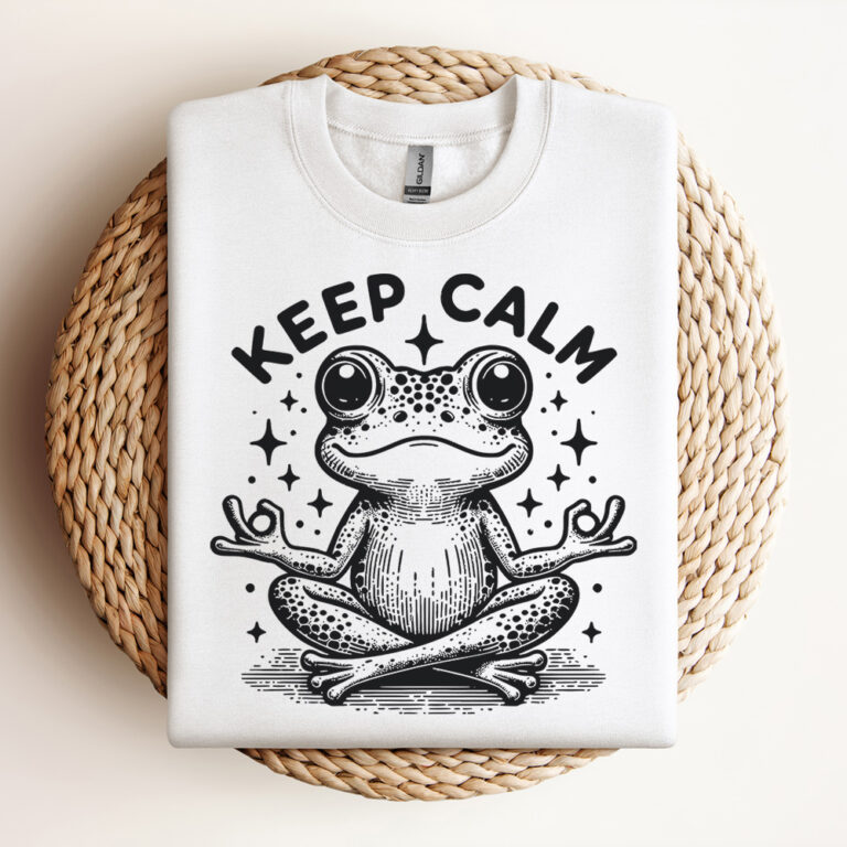 Keep Calm SVG Funny Frog SVG Digital Design For T Shirts Stickers Tote Bags Vintage SVG Design