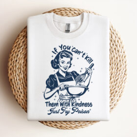 Kill them With Kindness SVG Trendy Vintage Retro Housewife Funny Sarcastic Vector Design Tshirt Mug Tote SVG Design