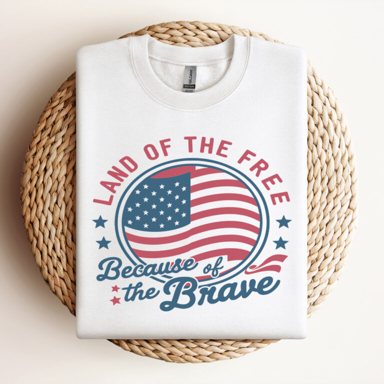 Land Of the Free Because Of the Brave Patriotic Day SVG Design