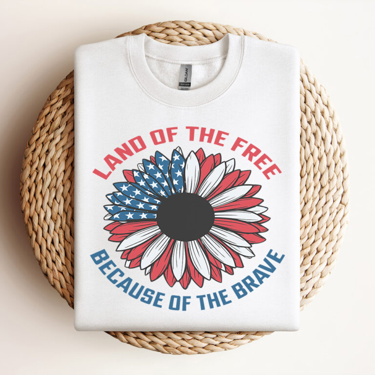 Land Of the Free Because Of the Brave Sunflower SVG Design