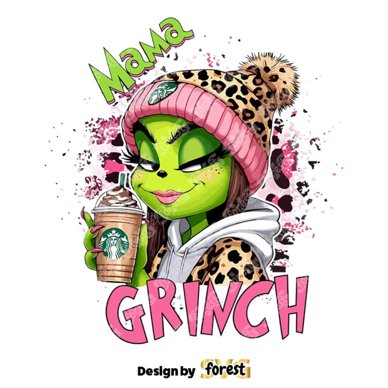 Leopard Pink Mama Grinch PNG 0