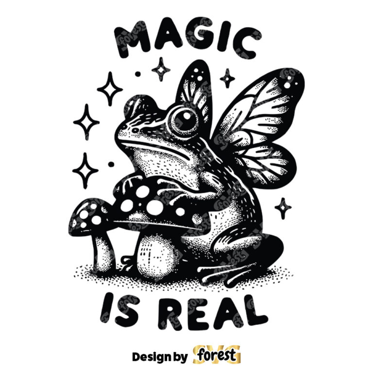 Magic Is Real SVG Magic Frog SVG Digital Design For T Shirts Stickers Tote Bags Vintage SVG
