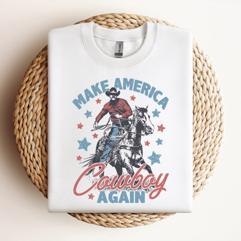Make America Cowboy Again SVG Retro Cowboy Design SVG 4th Of July Shirt Design