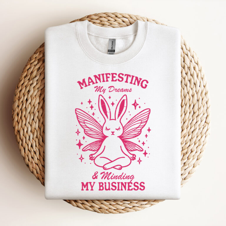 Manifesting My Dreams Fairy Bunny SVG File Trendy Vintage Spiritual Manifesting Design For Graphic Tees Design