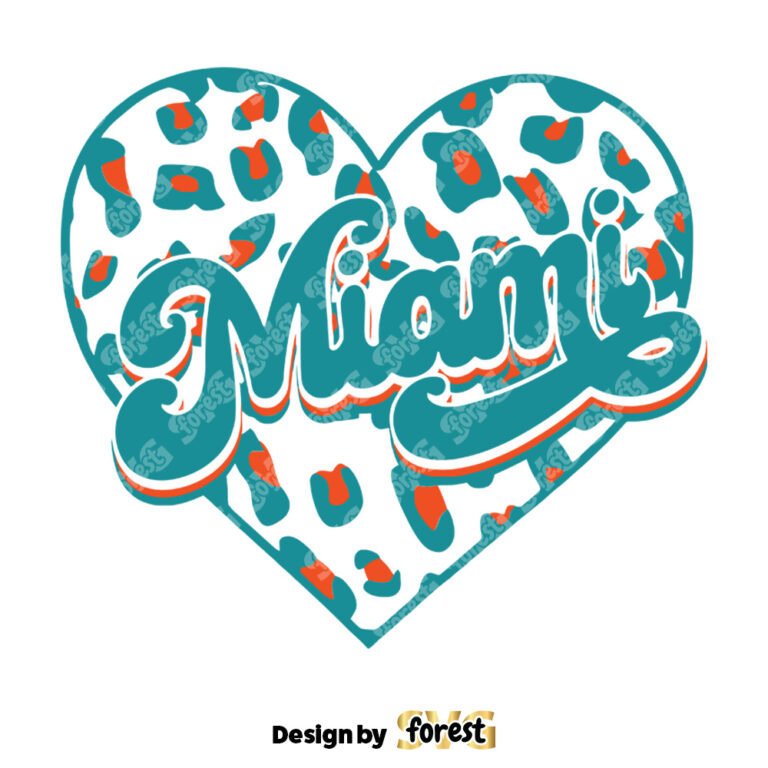 Miami Heart Leopard SVG Digital Download 0
