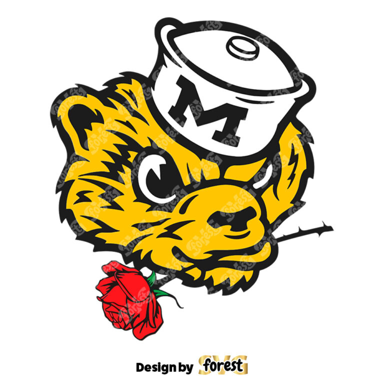 Michigan Wolverines Logo Rose SVG Digital Download 0