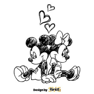Mickey And Minnie Mouse Love Couple PNG 0