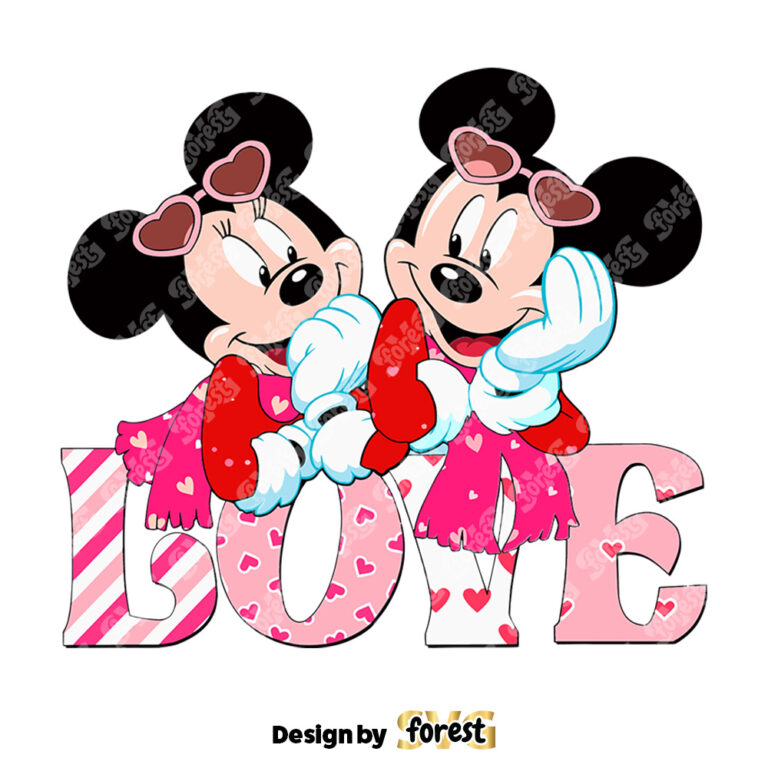 Mickey Minnie Love Valentine SVG 0