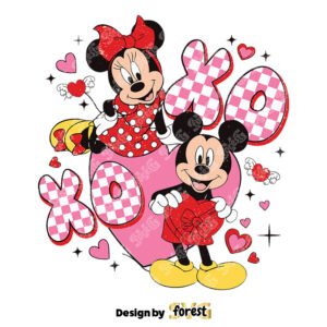 Mickey Minnie Mouse Couple Xoxo Heart SVG 0