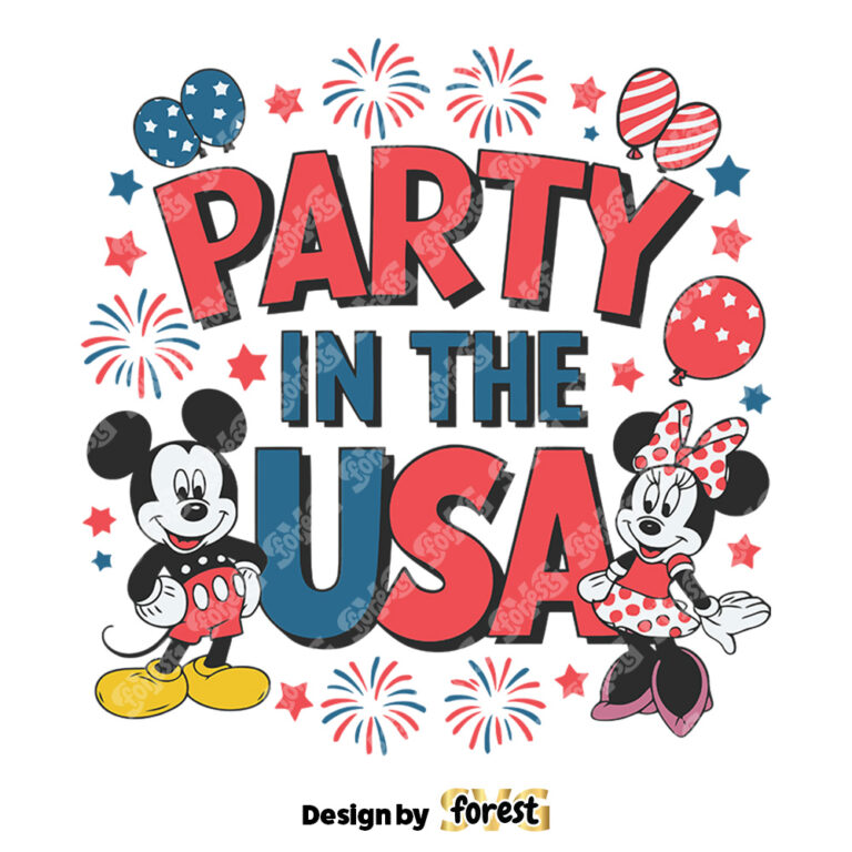 Mickey Minnie Party In the USA SVG