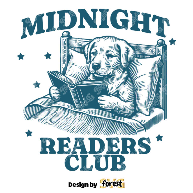 Midnight Readers Club Dog SVG Dog Trendy Bookish SVG Cute Bookish SVG Bookish SVG Book Lover SVG Vintage SVG