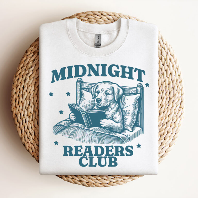 Midnight Readers Club Dog SVG Dog Trendy Bookish SVG Cute Bookish SVG Bookish SVG Book Lover SVG Vintage SVG Design