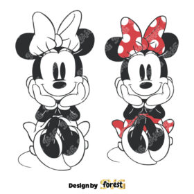 Minnie Mouse Vintage Cute Cuddly Sitting SVG Clipart Digital Download