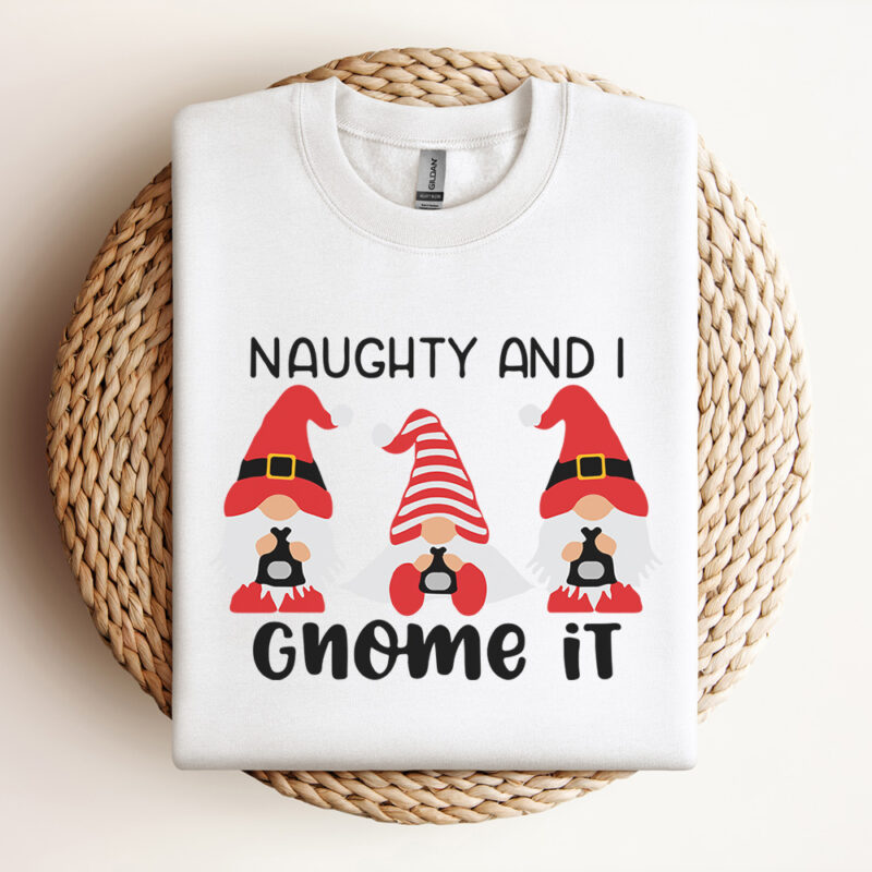 Naughty And I Gnome It SVG Gnome Christmas SVG Funny Christmas 2
