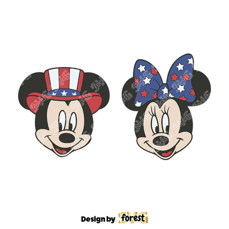 Patriotic Mickey Minnie Bundle SVG 4th Of July SVG Independence Day SVG