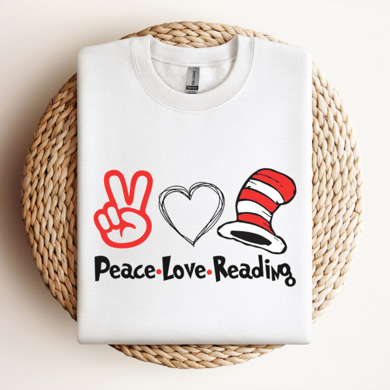 Peace Love Reading Dr Seus Read Across America Cat In The Hat SVG Dr. Seuss SVG Dr Seuss Clipart 2
