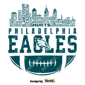 Philadelphia Eagles Skyline Football Names SVG 0