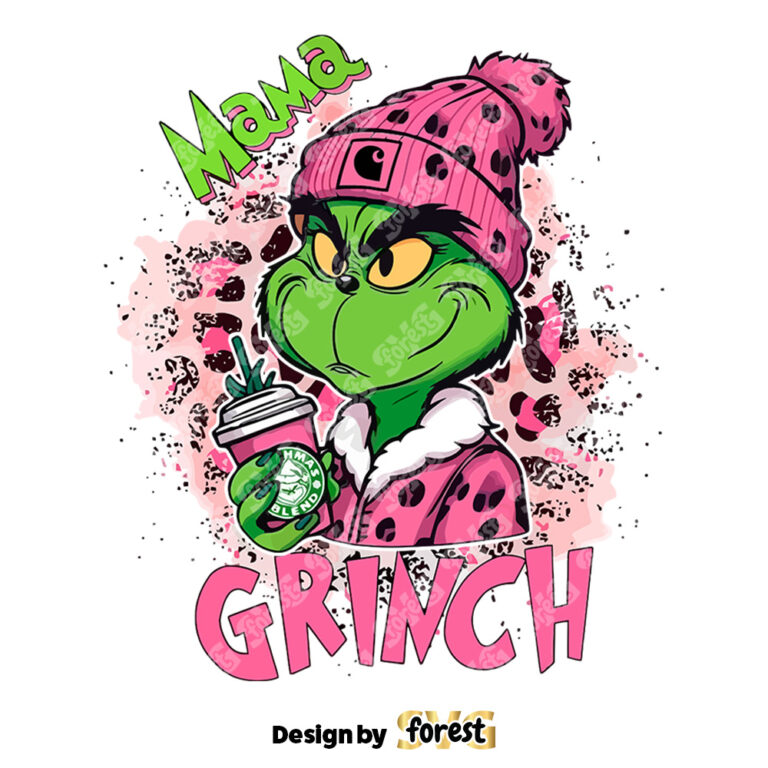 Pink Leopard Mama Grinch PNG 0