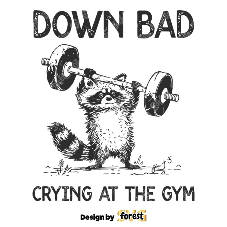 Racoon Down Bad Crying At the Gym SVG