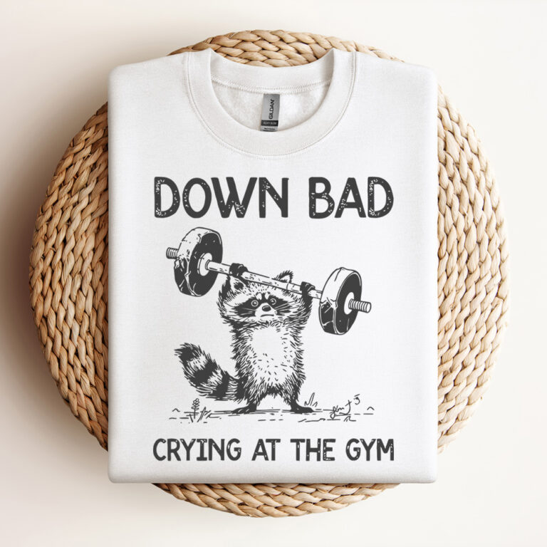 Racoon Down Bad Crying At the Gym SVG Design