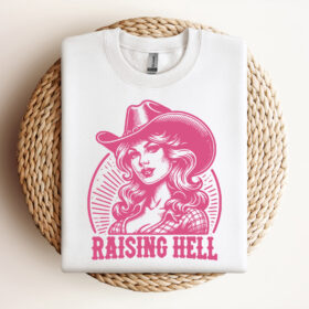 Raising Hell SVG Cut File Cowgirl SVG Cowboy Western SVG Vintage SVG Design