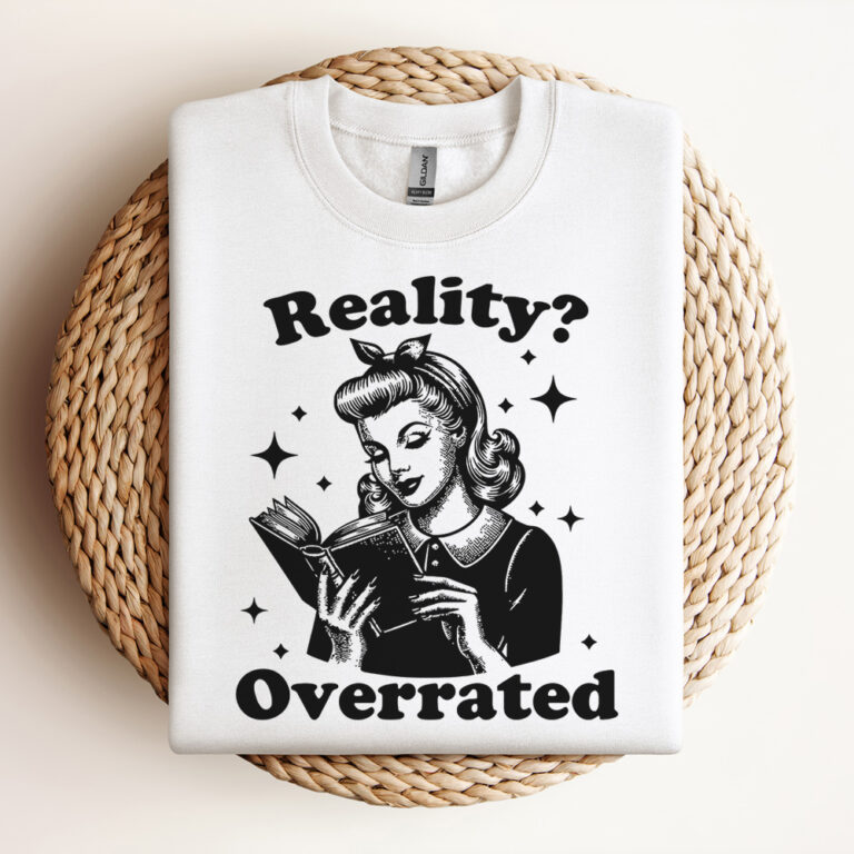 Reality Overrated SVG Trendy Bookish SVG Pin Up Bookish SVG Bookish SVG Vintage SVG Design
