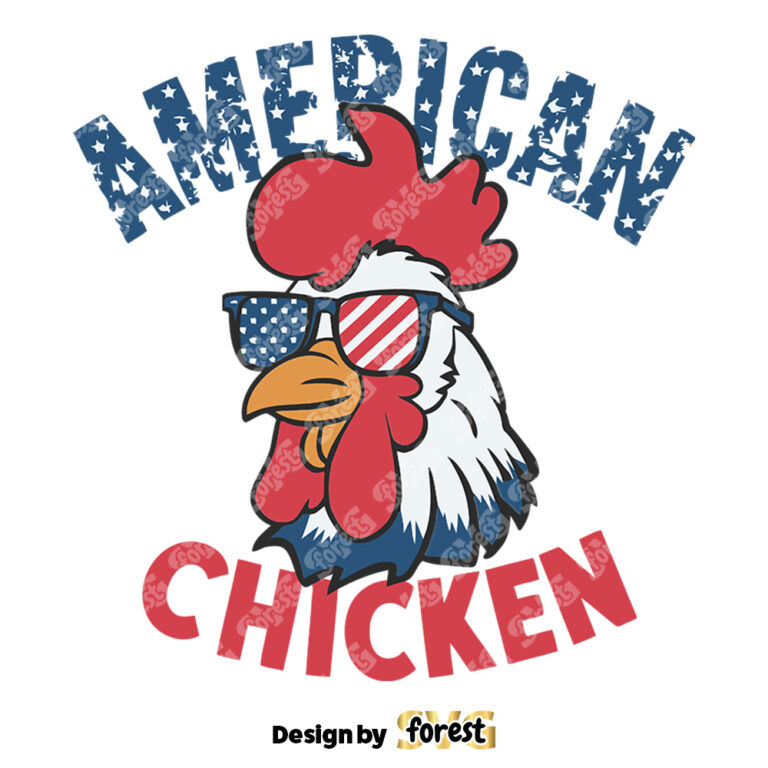 Retro American Chicken USA Glasses SVG
