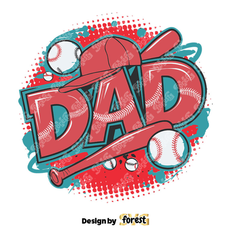 Retro Baseball Dad Funny Game Day SVG