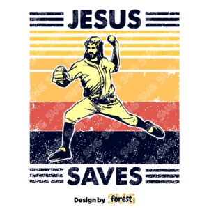 Retro Baseball Jesus Saves SVG Baseball Jesus Saves Funny SVG 0