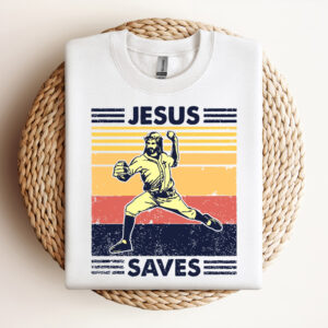 Retro Baseball Jesus Saves SVG Baseball Jesus Saves Funny SVG 2
