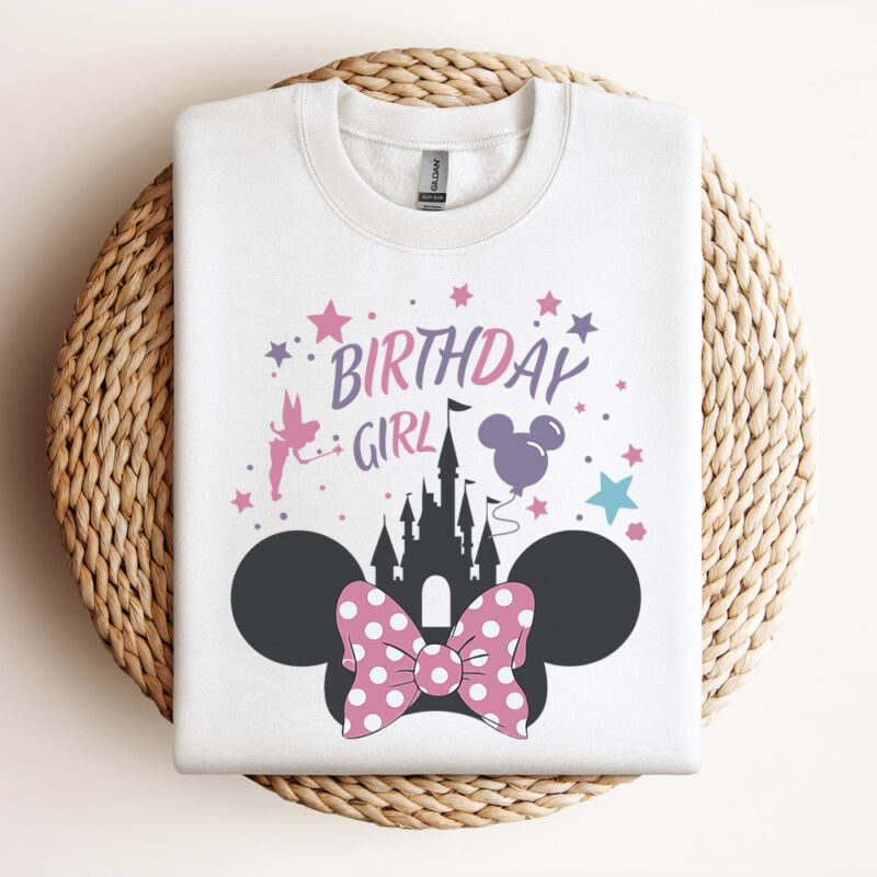 Retro Birthday Girl Disney Castle SVG Design