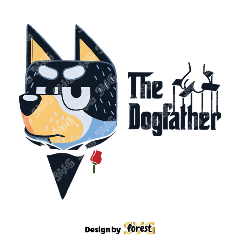 Retro Bluey The Dogfather SVG Digital File 0