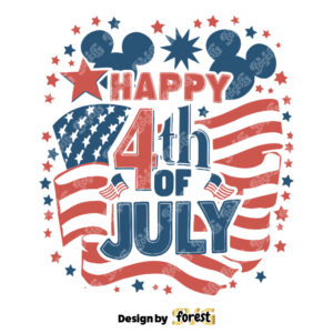 Retro Disney Happy 4th Of July Independence Day SVG