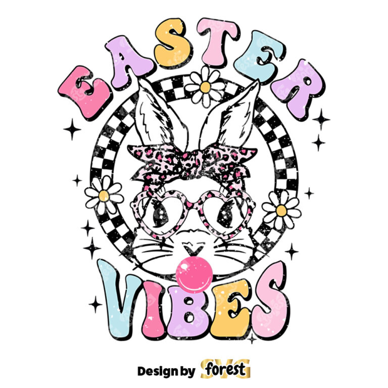 Retro Easter Bunny SVG Easter Vibes SVG Easter SVG Bunny SVG Easter Digital Download Happy Easter Day