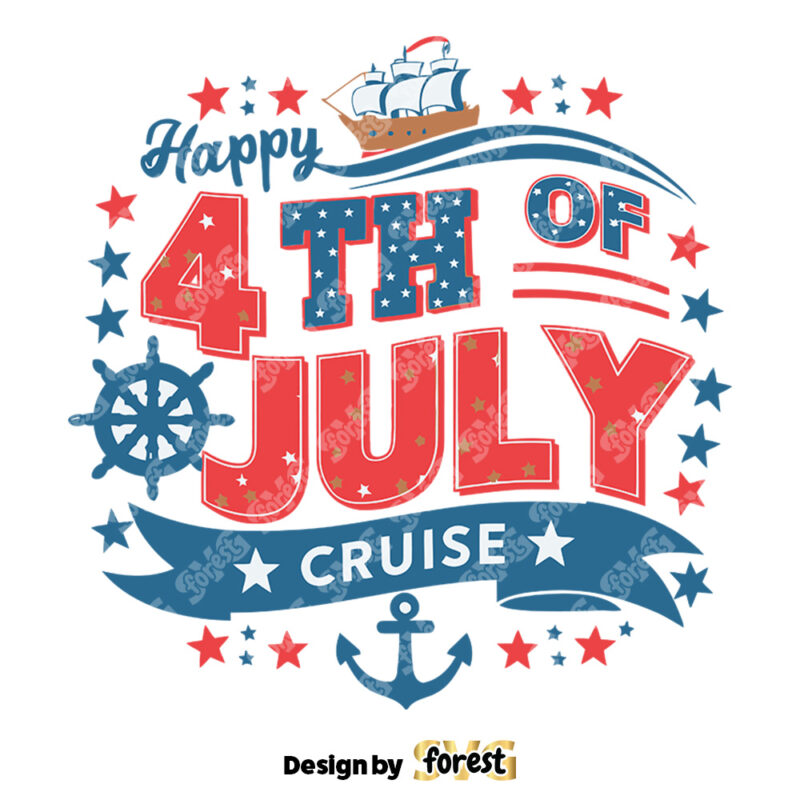 Retro Happy 4th Of July Cruise SVG