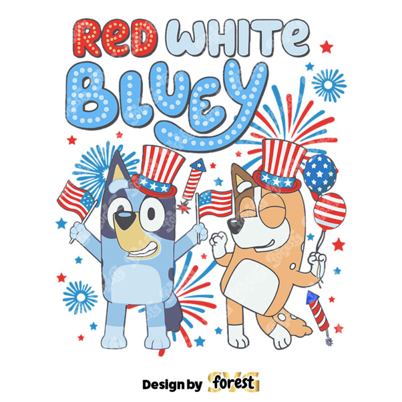 Retro Red White Bluey Party In the USA SVG SVG