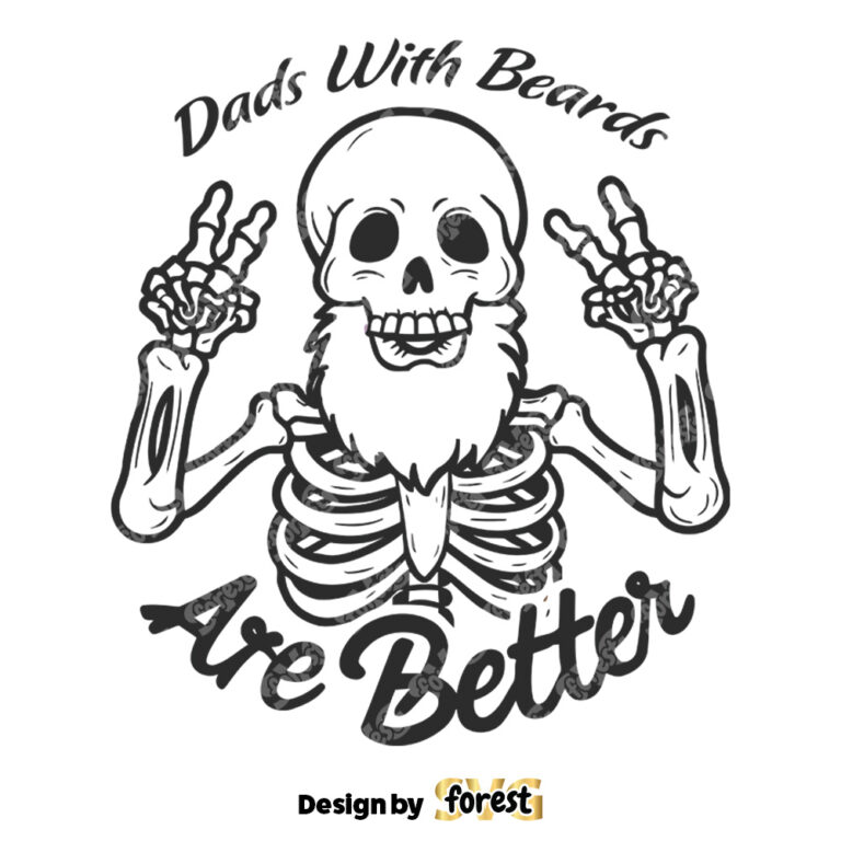 Retro Skeleton Dads With Beards Are Better SVG