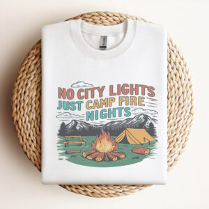 Retro Summer No City Lights Just Camp Fire Nights SVG Design