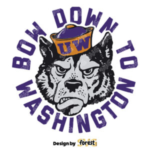 Retro Washington Huskies Bow Down SVG 0