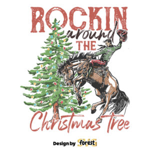 Rockin Around the Christmas Tree SVG Country Christmas SVG Retro Christmas Vector SVG